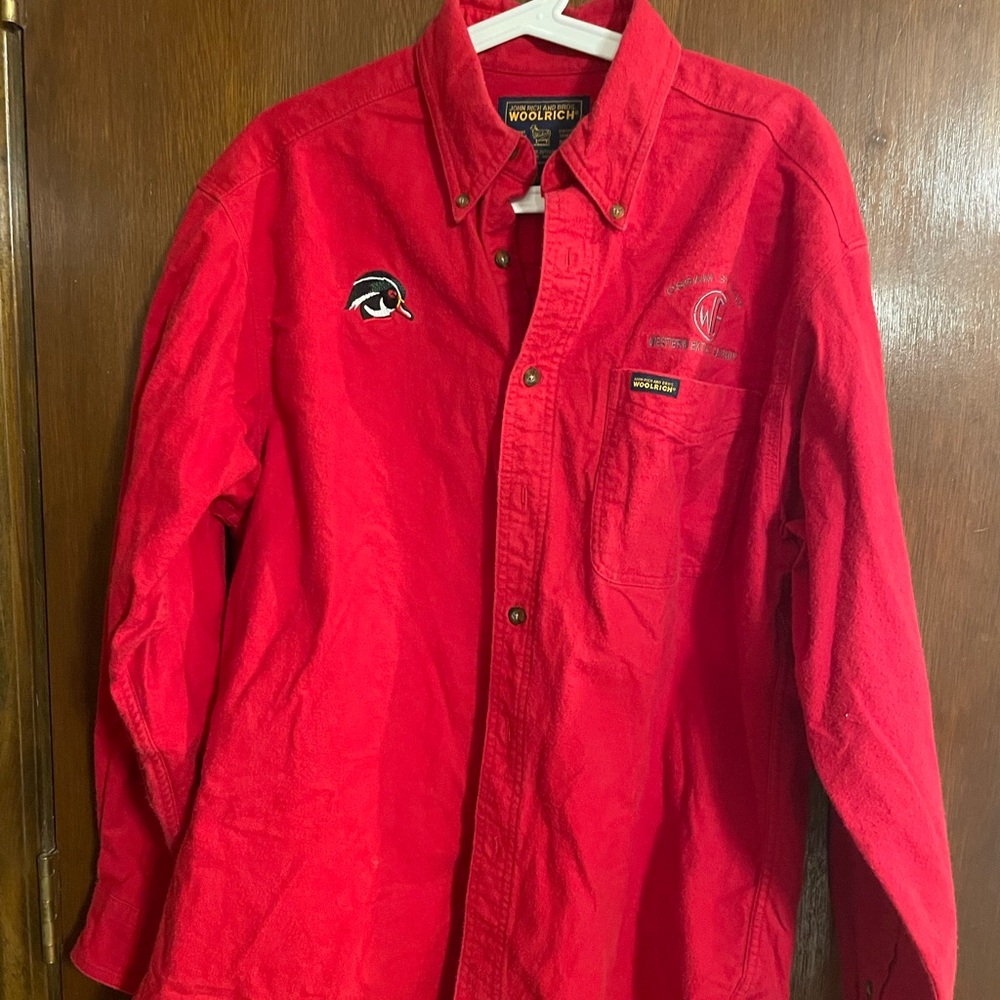 Woolrich Bright Red Jacket with Gray Embroidery